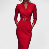 Maye™ Refined Black Dress + FREE belt
