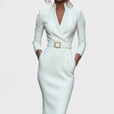 Maye™ Refined Black Dress + FREE belt