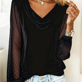Avery™ Elegant Blouse with draped collar