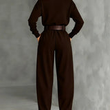 Jessica™ Elegant Top & Straight-Leg Pants Set