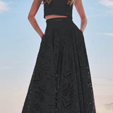 Larissa™ Embroidered Top & High-Waist Maxi Skirt Set