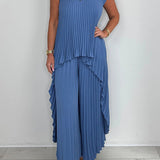 Sherry™ Pleated Midi Top & Wide-Leg Pants Set