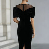 Raina™ Elegant Suede Midi Dress