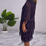 Claire™ Elegant Layered Polka Dot Dress