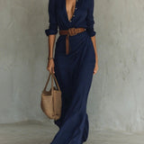 Gwen™ Elegant Casual Shirt Dress + FREE Belt