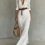 Gwen™ Elegant Casual Shirt Dress + FREE Belt