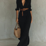 Gwen™ Elegant Casual Shirt Dress + FREE Belt