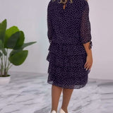 Claire™ Elegant Layered Polka Dot Dress