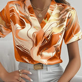 Mildred™ Marble Print Short Sleeve Shirt