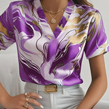 Mildred™ Marble Print Short Sleeve Shirt