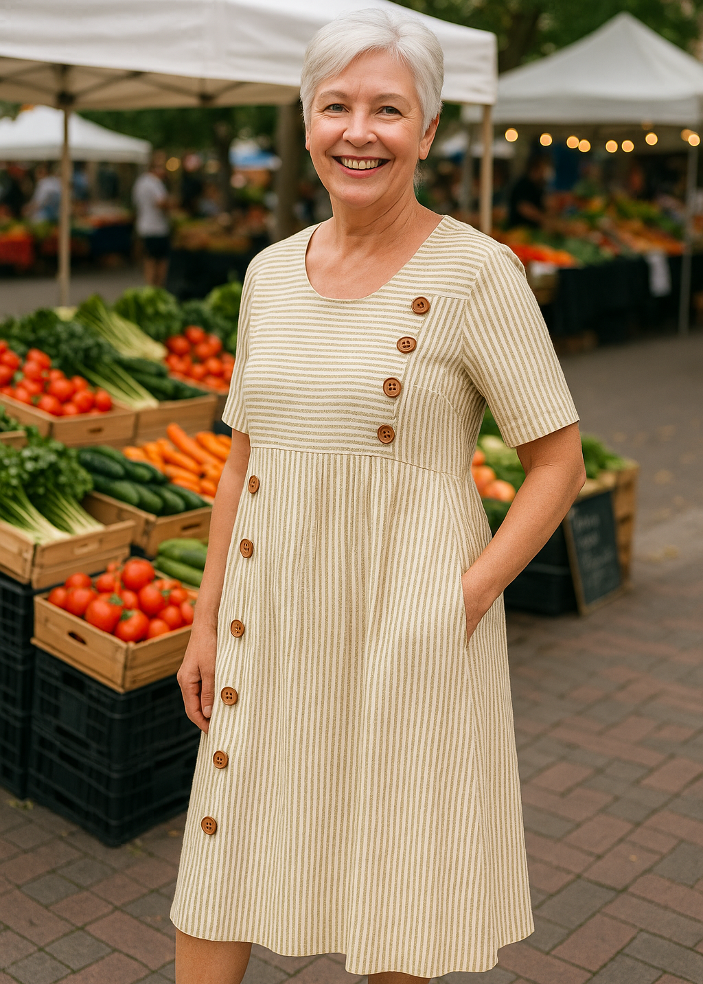 Brenna™ Striped Midi Dress