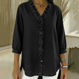 Abigail™ Elegant Denim Blouse