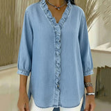 Abigail™ Elegant Denim Blouse