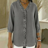 Abigail™ Elegant Denim Blouse