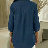 Abigail™ Elegant Denim Blouse