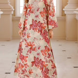 Paloma™ Maple Leaf Print Maxi Dress