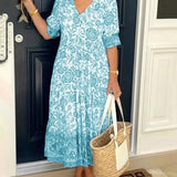 Penelope™ Elegant Floral V-Neck Dress