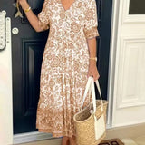 Penelope™ Elegant Floral V-Neck Dress