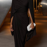 Melyssa™ Pleated Drape Maxi Dress