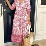 Penelope™ Elegant Floral V-Neck Dress
