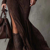 Meghan™ Suede Maxi Dress