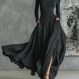 Cybele™ Black Turtleneck & Pleated Skirt Set