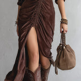 Kate™ Vintage Pleated Velvet Midi Dress