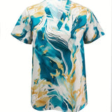 Mildred™ Marble Print Short Sleeve Shirt
