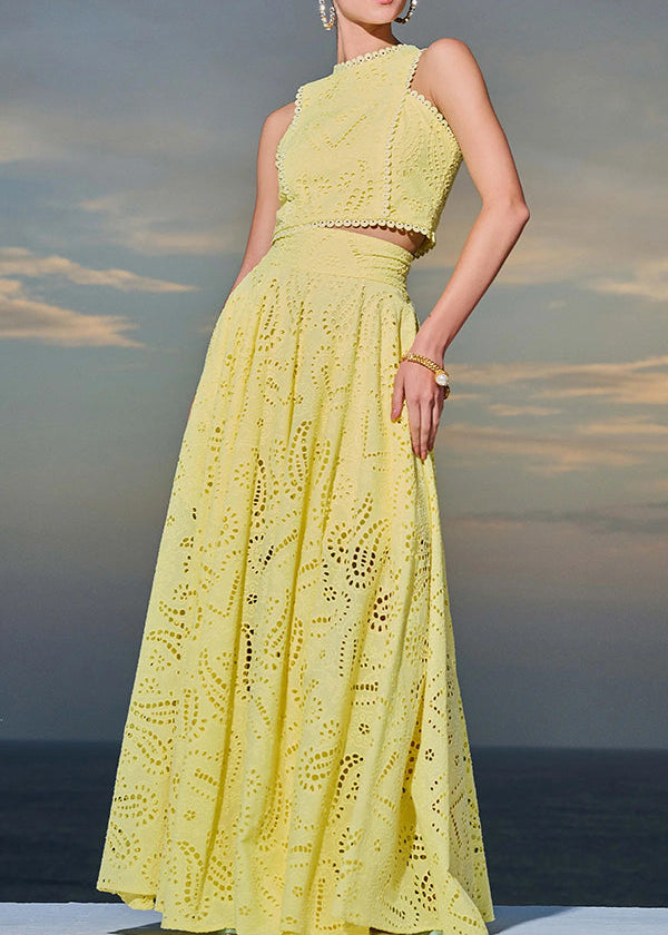 Larissa™ Embroidered Top & High-Waist Maxi Skirt Set