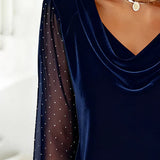 Avery™ Elegant Blouse with draped collar