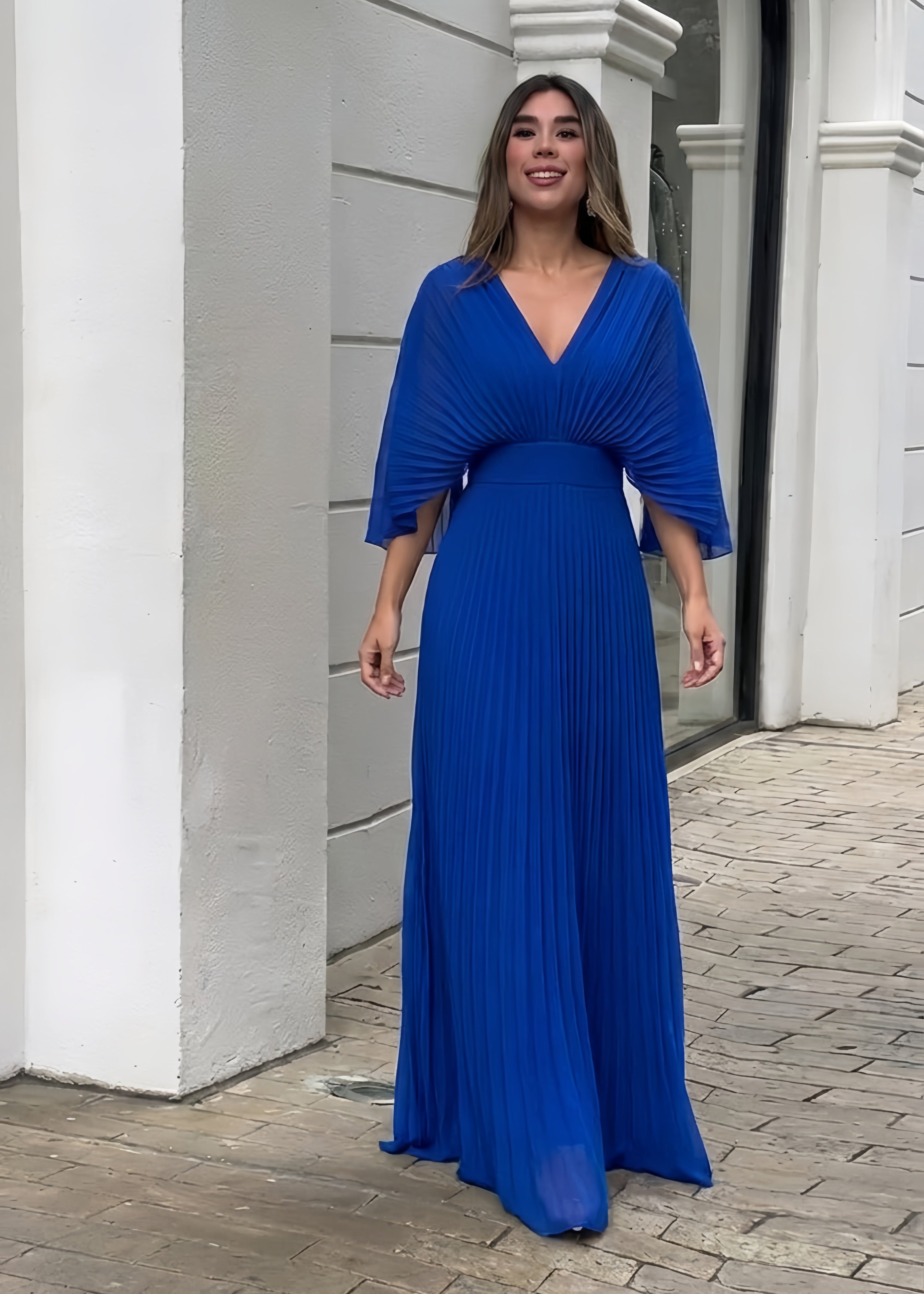 Stephanie™ Elegant Pleated Maxi Dress