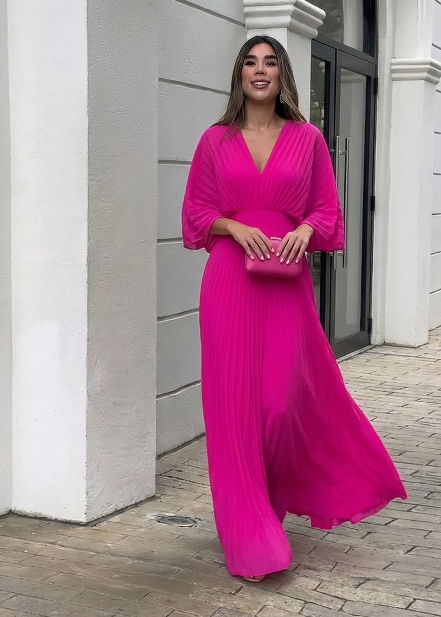 Stephanie™ Elegant Pleated Maxi Dress
