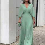 Stephanie™ Elegant Pleated Maxi Dress