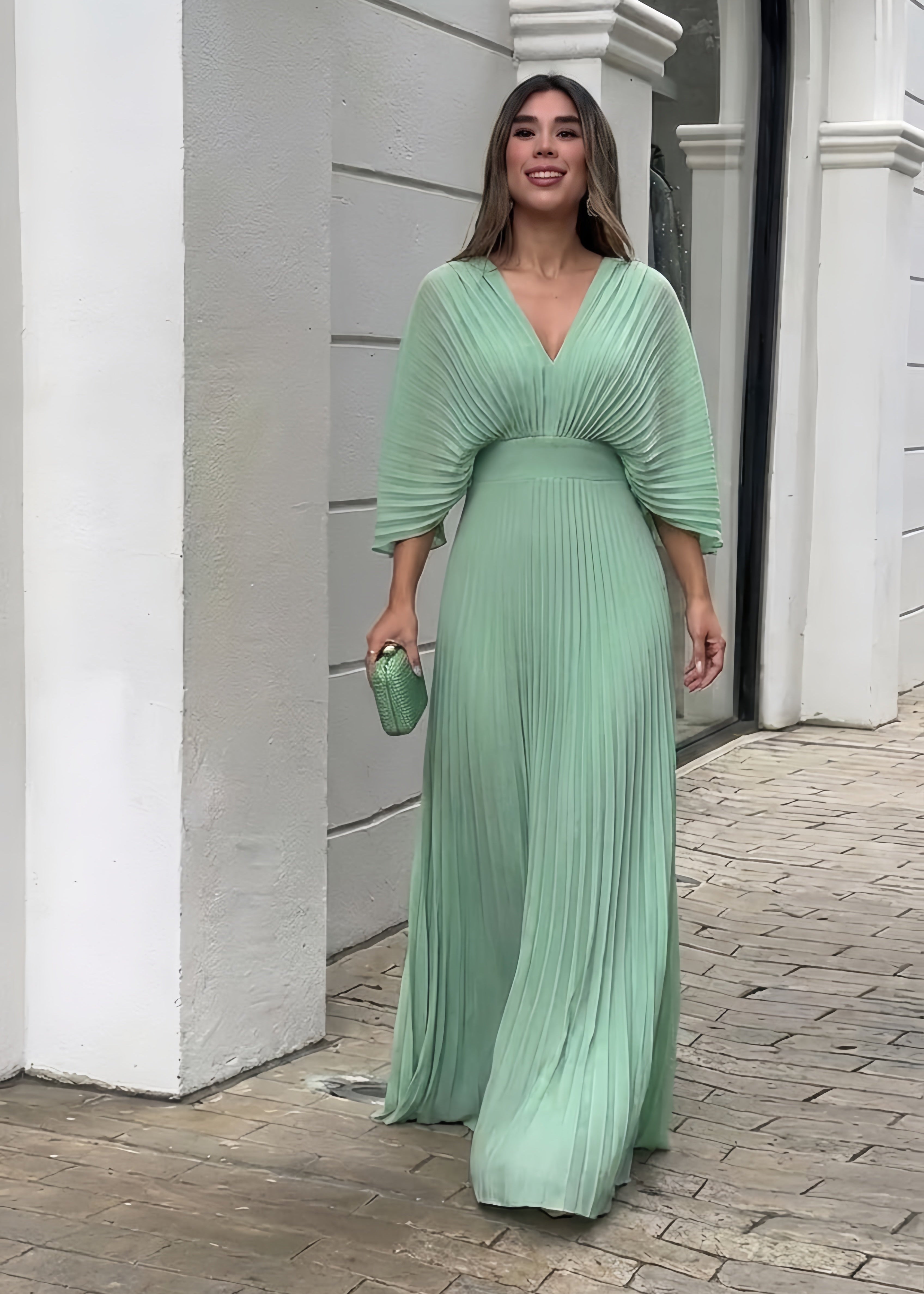 Stephanie™ Elegant Pleated Maxi Dress