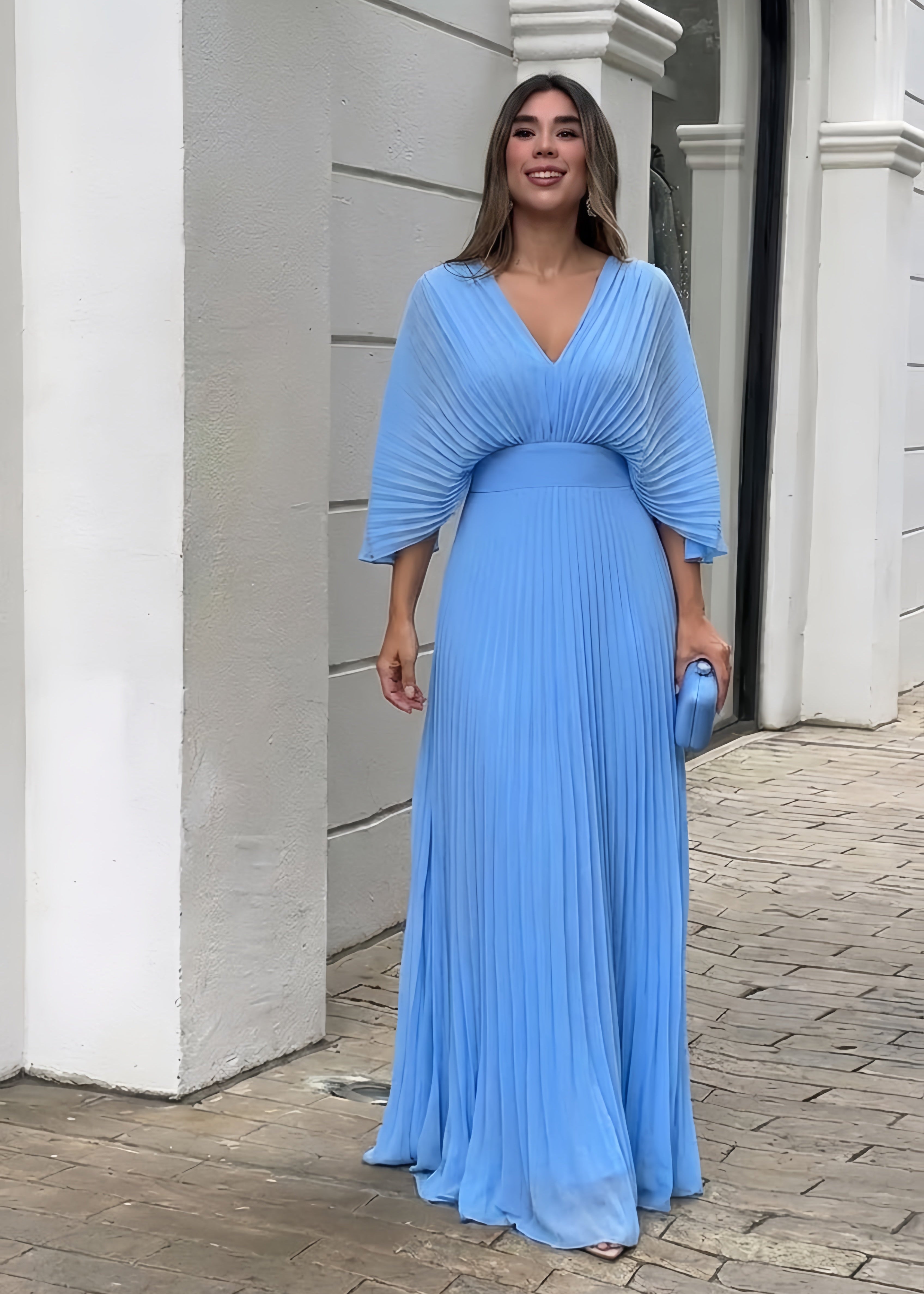Stephanie™ Elegant Pleated Maxi Dress