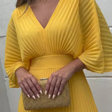 Stephanie™ Elegant Pleated Maxi Dress