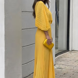 Stephanie™ Elegant Pleated Maxi Dress
